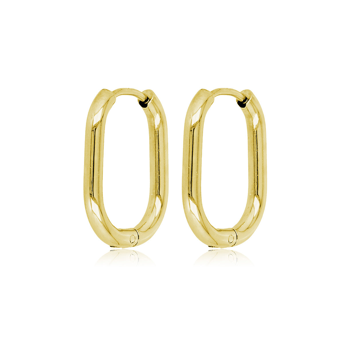 Easy to combine wide gold earring 20x2.5 mm