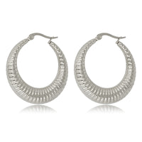 33 mm wide silver earring with unique finish 33x7mm