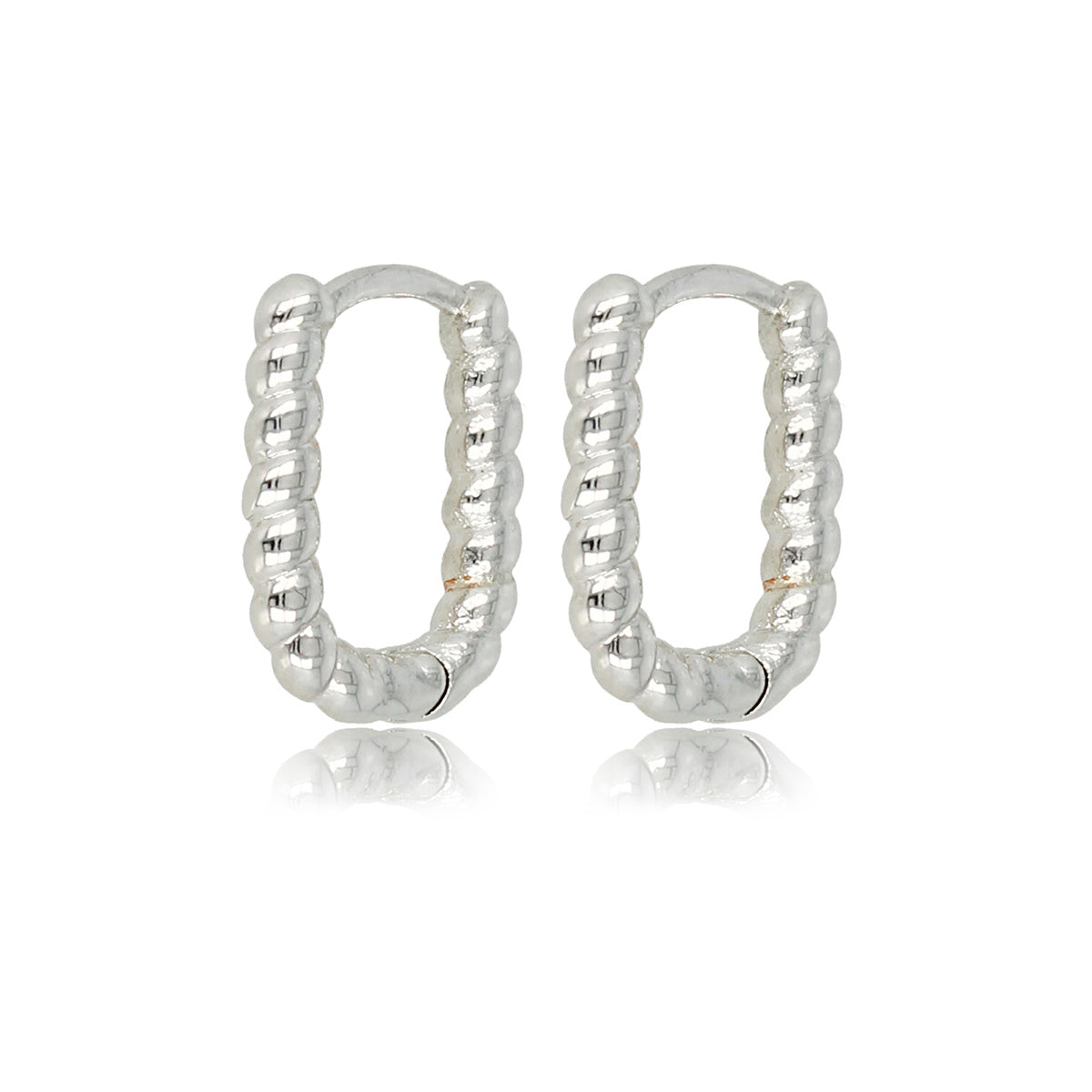 Elegant Twisted Silver Earring 14mm