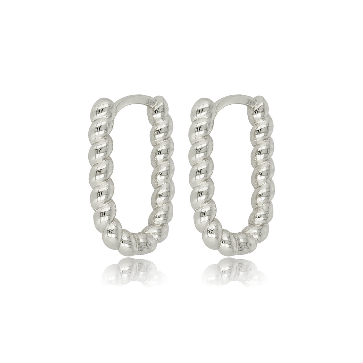Elegant Twisted Silver Earring 18mm