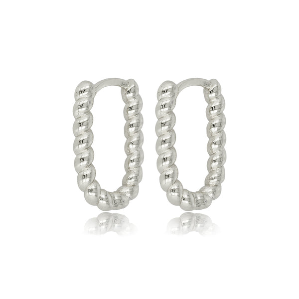 Elegante Gedraaide Zilveren Oorring 18mm