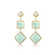 Elegant Gold Earrings with Amazonite Gemstones