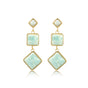 Elegante Gouden Oorbellen met Amazonite Edelstenen