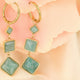 Elegant Gold Earrings with Amazonite Gemstones