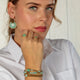 Goldenes Amazonit-Armband mit Blumenanhänger