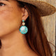 Radiant Earrings with Imperial Jasper and Moon Charm