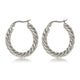 Elegant Silver Twisted Earrings 35x3 mm