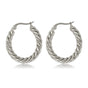 Elegant Silver Twisted Earrings 35x3 mm