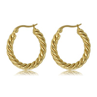 Radiant Golden Twists: Elegant Earrings 35mm