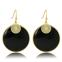 Elegante Onyx Ohrringe mit goldenem Akzent 40mm