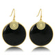 Elegante Onyx Ohrringe mit goldenem Akzent 40mm