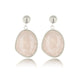 Zilveren Oorbel met Ronde Rose Quartz Hanger