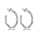 Elegant Silver Link Hoop Earrings 25x3 mm