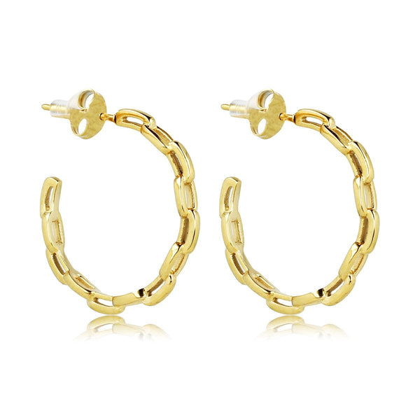 Elegante Gouden Schakel Oorringen 25x3 mm