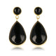 Onyx Eleganz: Goldener Tropfen Ohrring