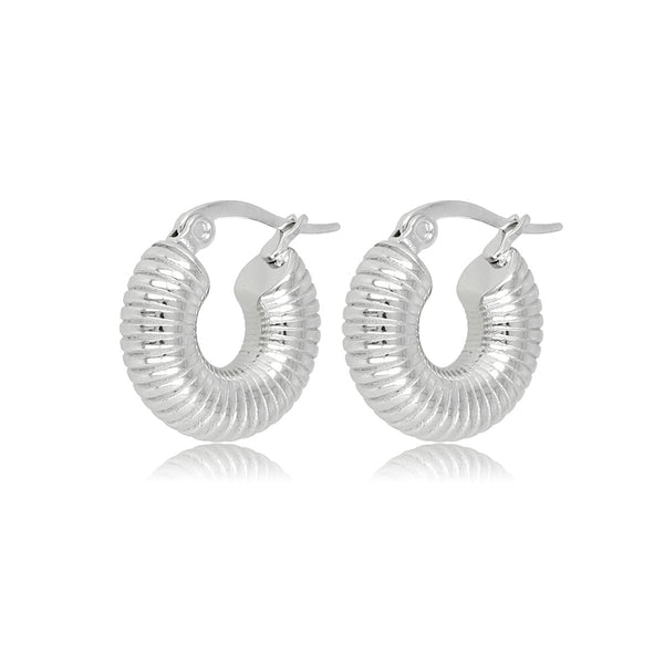 Ribbelige Zilveren Oorringen: Elegant en Uniek Design