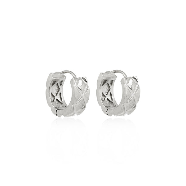 Unieke Zilveren Oorringen met Elegant Patroon