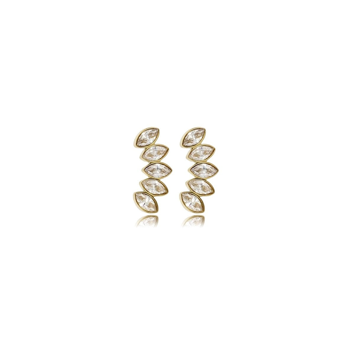 Kristallglasstein: Goldene Ohrstecker Eleganz