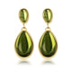 Elegante Gouden Oorbellen met Groene Druppelsteen