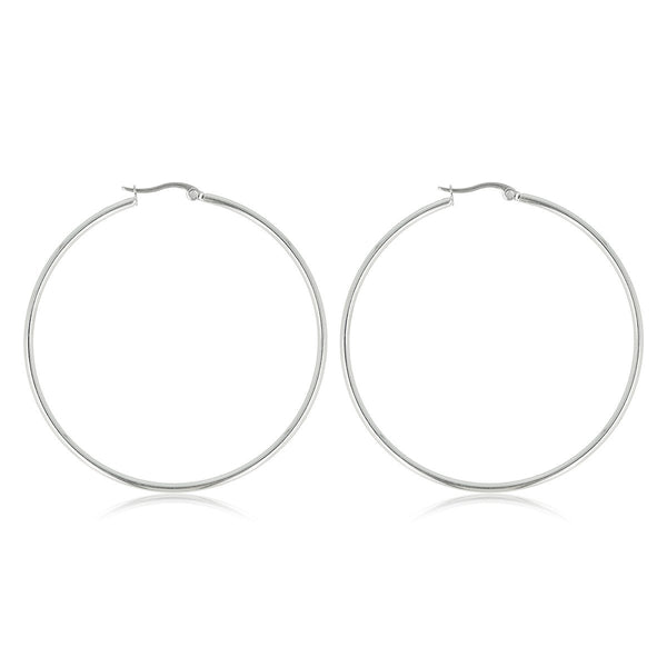 Elegante Zilveren Hoepeloorring 60mm
