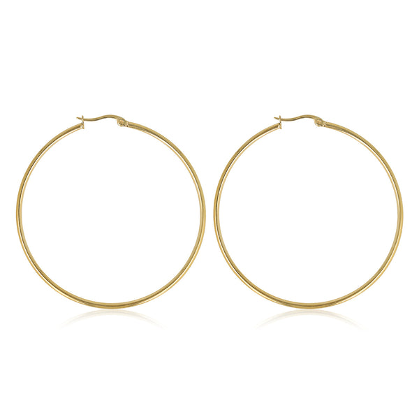 Stralende Gouden Oorring 60mm: Tijdloze Elegantie