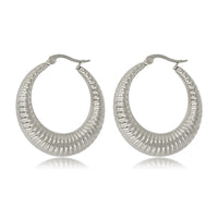 Radiant Silver Statement Earring 45x7 mm