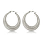 Radiant Silver Statement Earring 45x7 mm
