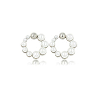 Silver Earring with Radiant White Pearl 13mm