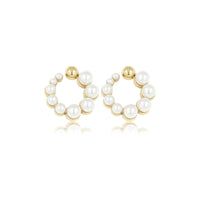 Elegant Gold Earring with 13 mm Pearl