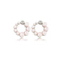 Silver Ear Studs with Pink Pearls 13mm