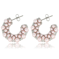 Roze Parel Oorringen van Zilver - 23mm Elegantie