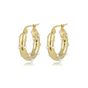 Elegant gold earring with radiant pearls
