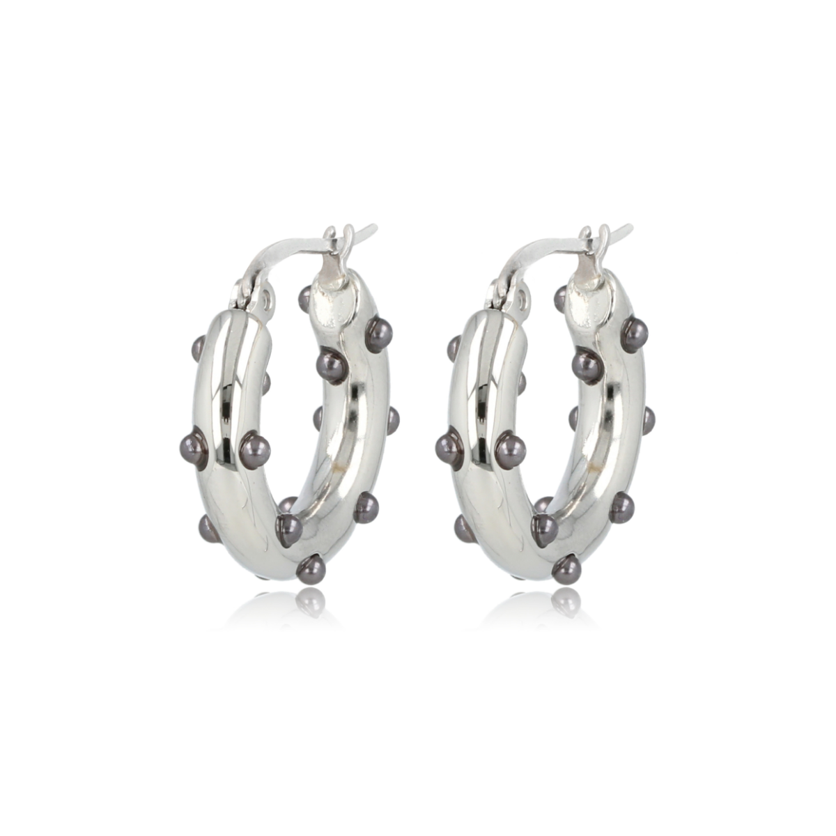 Silver Earring with Mystical Black Pearl