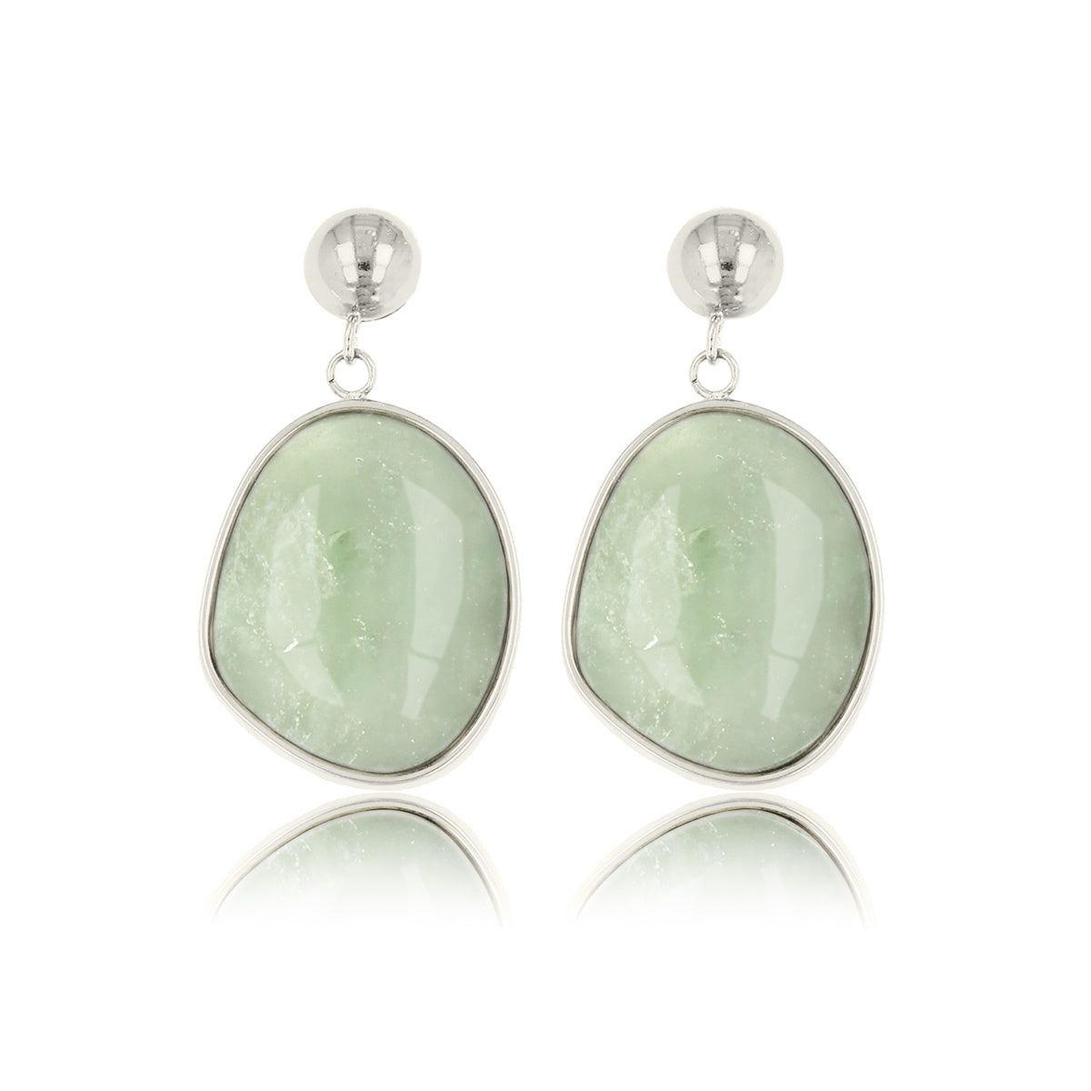 Silver Earring with Original Fluorite Pendant