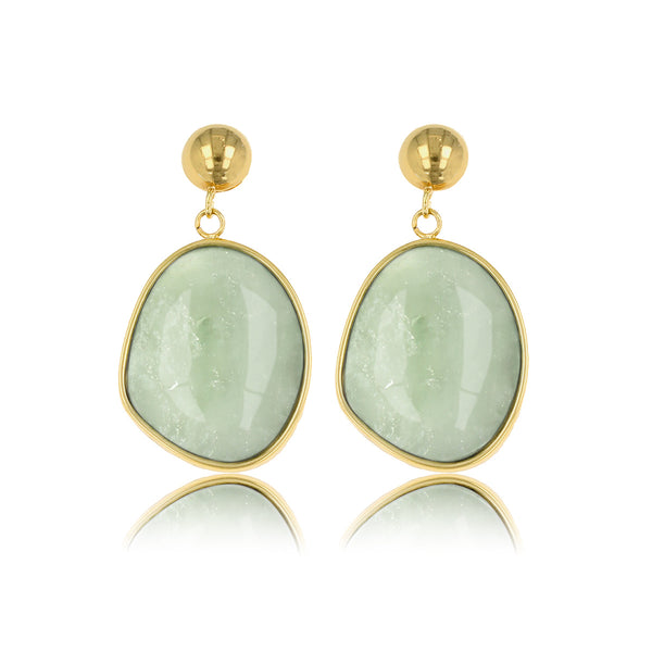 Gouden Oorbel met Fluorite Hanger