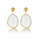 Stralende Gouden Oorbel met White Aventurine Hanger