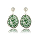 Verfijnde Zilveren Oorbel met Green Spotted Jade