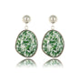 Verfijnde Zilveren Oorbel met Green Spotted Jade