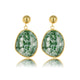 Stralende Gouden Oorbel met Green Spotted Jade