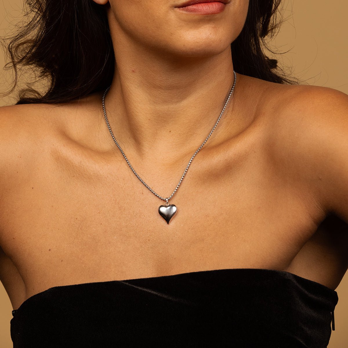 Edelstalen Ketting 470mm met Harten Bedel - My Bendel