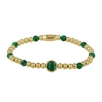 Edelstenen armband met Malachite bedel