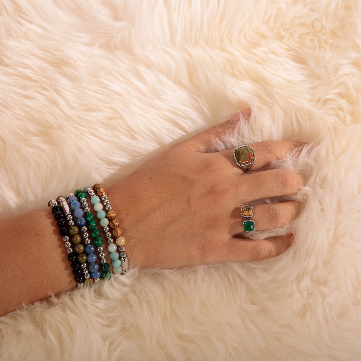 Elastische Amazonite Edelsteen Armband Dames - My Bendel