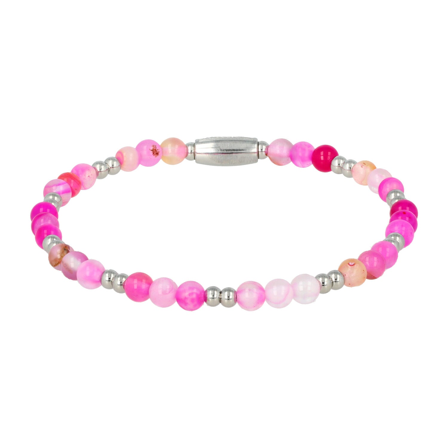 Elastische Armband Rose Stripe Agate Edelsteen - My Bendel