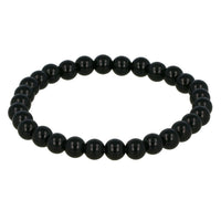 Elastische Black Agate Armband 6mm Edelstenen