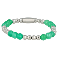 Elastic Women's Bracelet Green Agate Gemstone