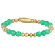 Elastische Gouden Armband met Groene Agate Edelsteen - My Bendel