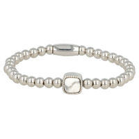 Elastische Howlite Armband - Luxe stainless steel Design