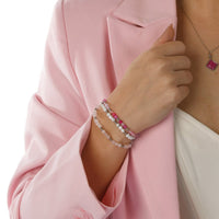 Elastische Howlite Armband van stainless steel - Luxe Sieraad - My Bendel