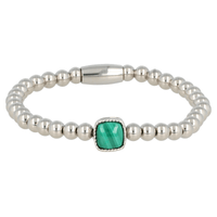 Elastische Malachite Dames Armband - Luxe stainless steel armband