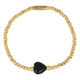 Elastische Onyx Armband met Hart bedel - My Bendel